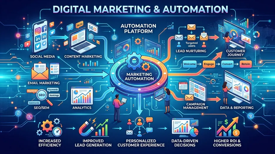 Modern digital marketing and automation workflow