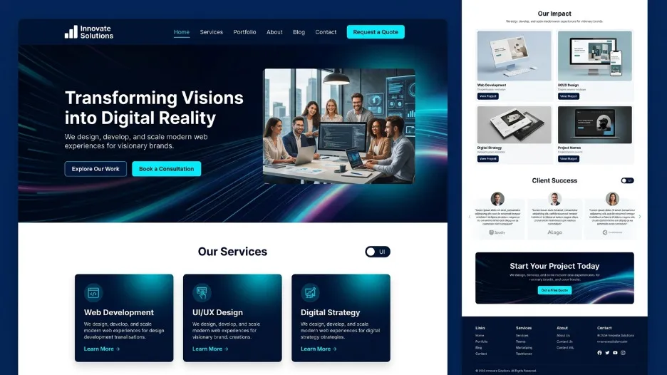 simple modern website designs