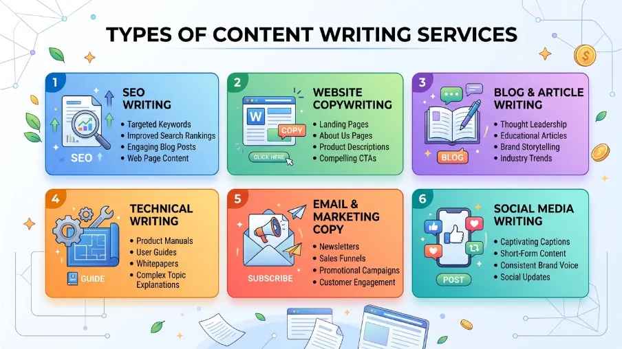 Types of quality content writing services