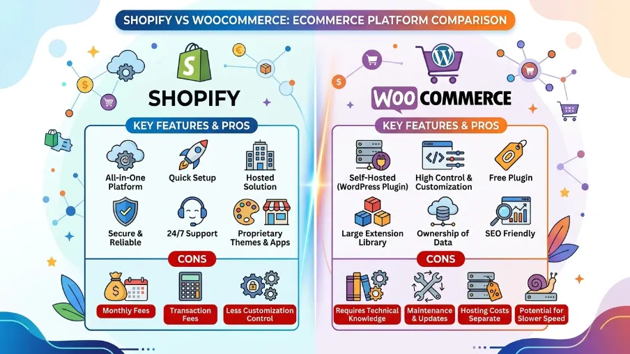 Shopify vs WooCommerce Comparison for Beginners