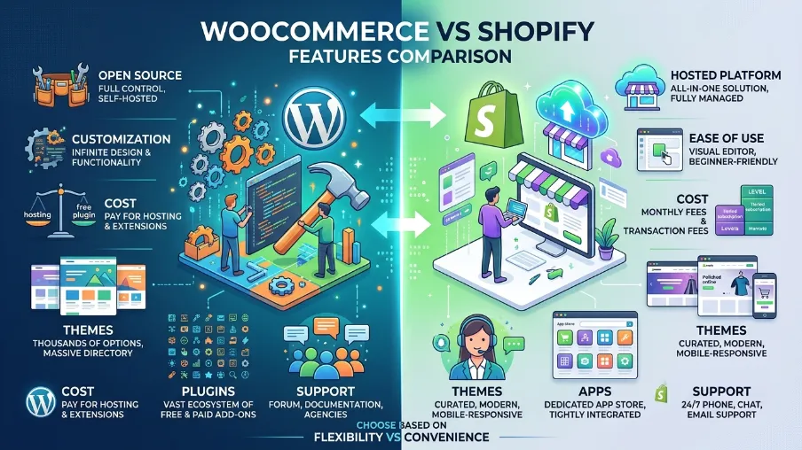Shopify vs WooCommerce Comparison: Best Choice in 2026