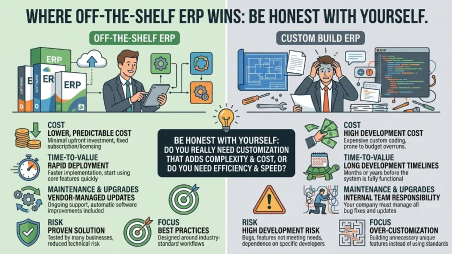 Custom ERP vs Off-the-Shelf Software: Best ERP Solution