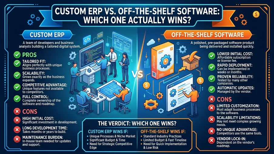 Custom ERP vs Off-the-Shelf Software: Which One Actually Wins