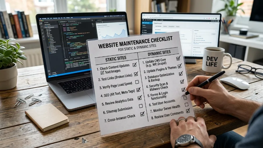 Website Maintenance Checklist for Static and Dynamic Sites