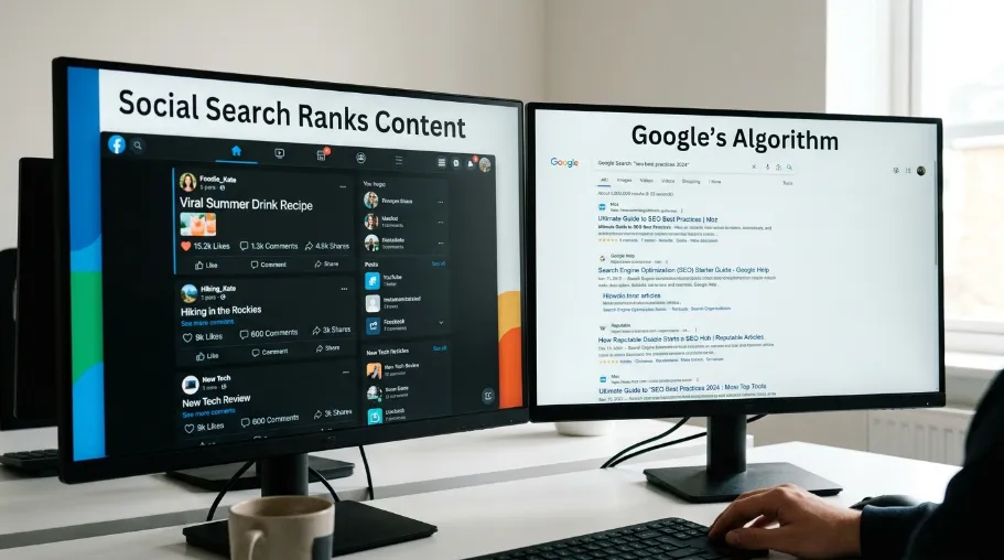 Social Search Ranks Content vs Google's Algorithm