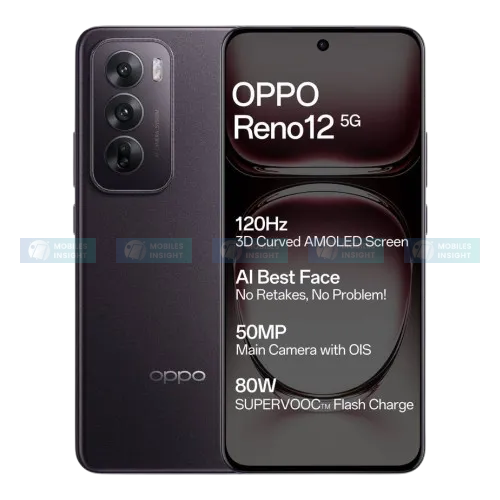 Image of Oppo Reno12 highlighting its sleek design and advanced features.