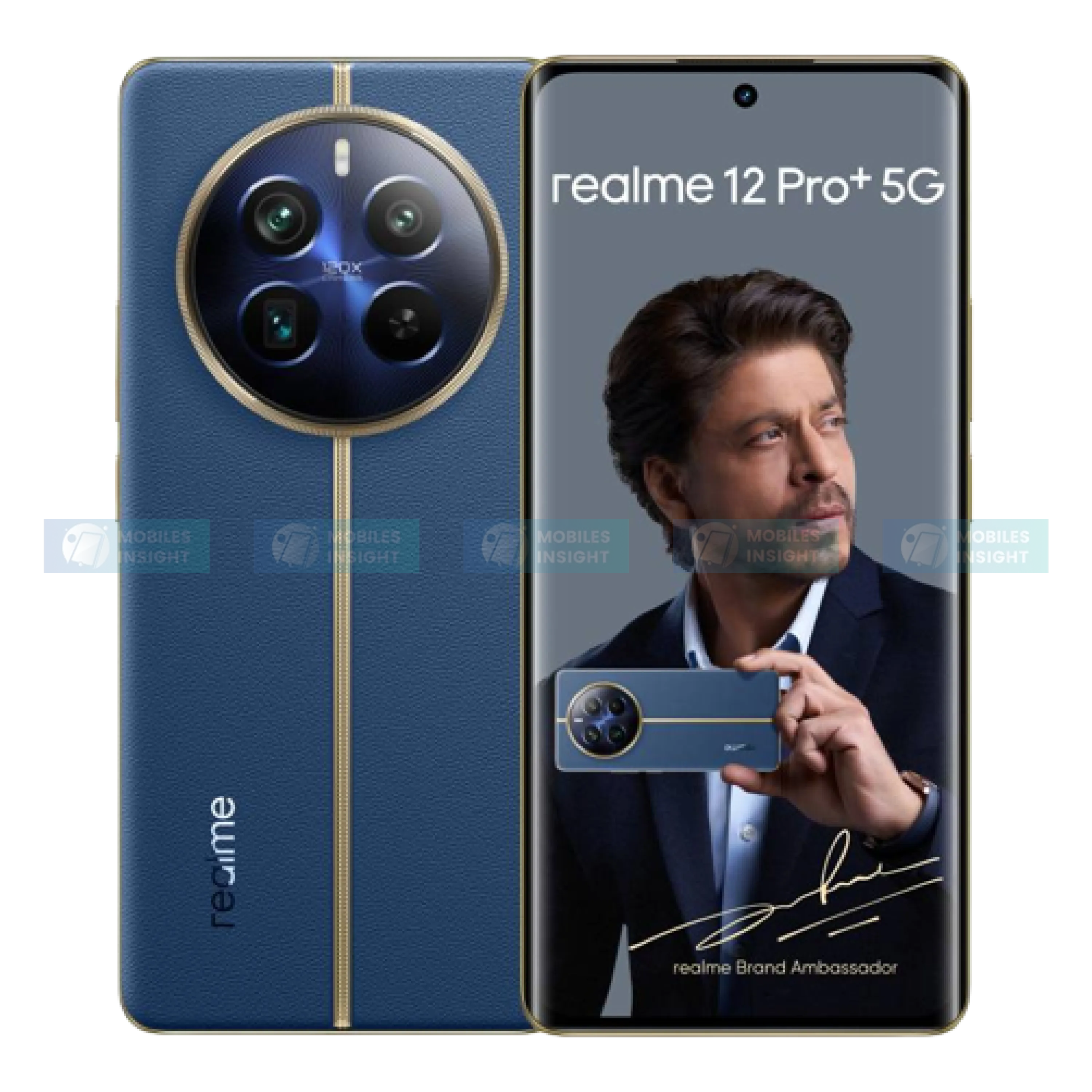 Image of Realme 12 Pro+ showing its sleek design and dual camera in Bangladesh.