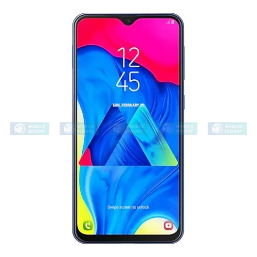 Image of Samsung Galaxy M10, emphasizing its sleek design and features