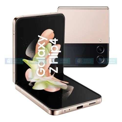 Image of the Samsung Galaxy Z Flip4 highlighting its innovative foldable design.