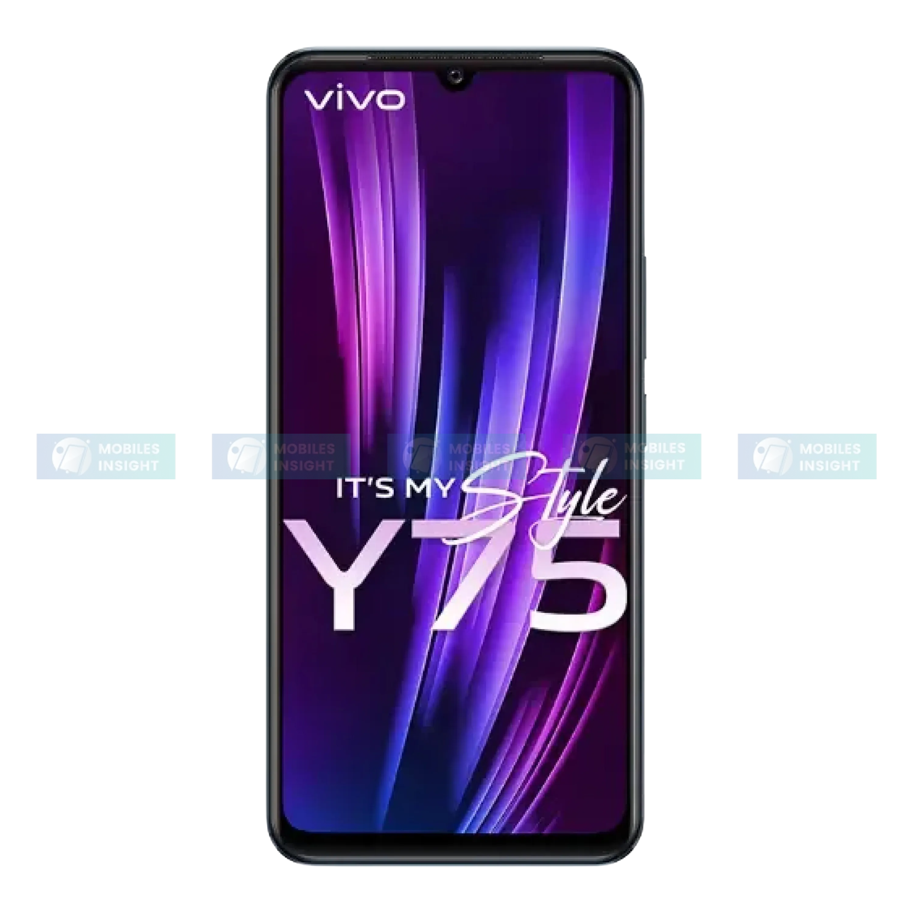 Images of Vivo Y75 showcasing its sleek design and advanced camera features.