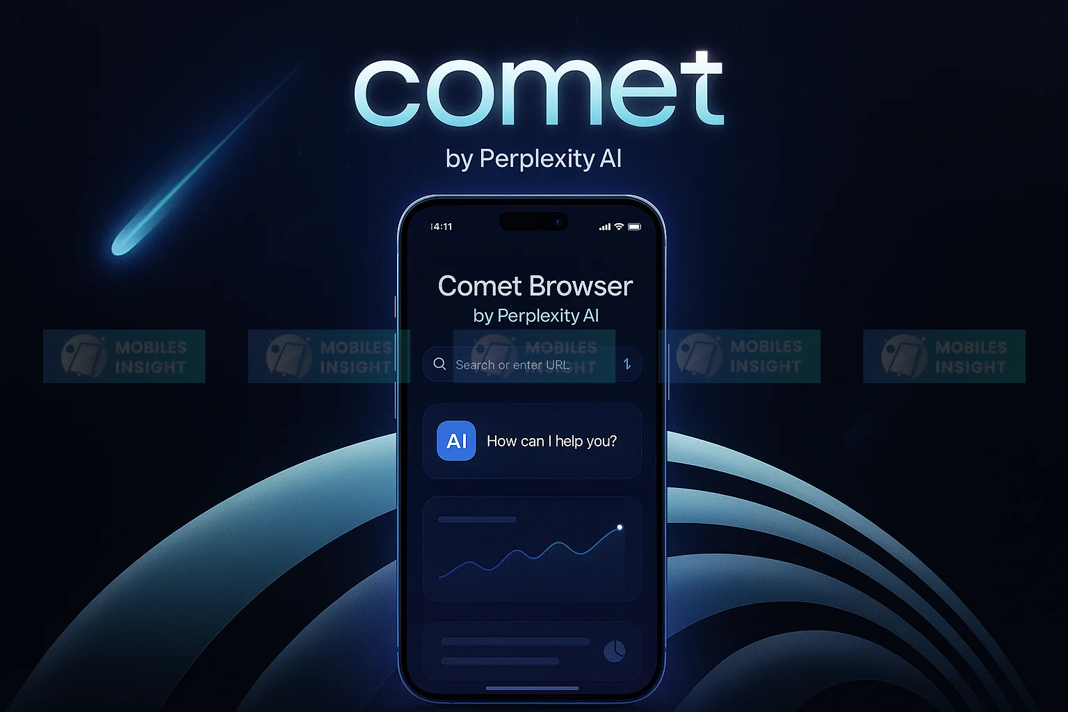 Comet Browser interface on iPhone 16 Pro Max screen